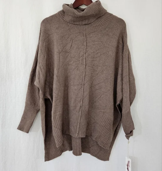 Jessica Simpson Turtle Neck Knit Sweater in Brown Women’s Size S - Picture 2 of 5
